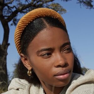 NWOT Loeffler Randall Bette Tan Corduroy Padded Headband